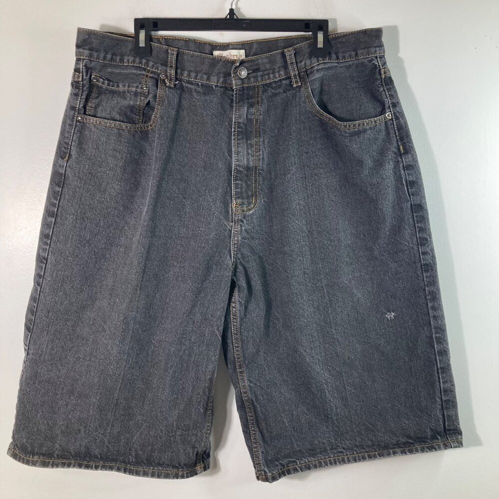 Mens‎ Vintage Members Property Y2K Wide Leg Shorts Streetwear Black 40